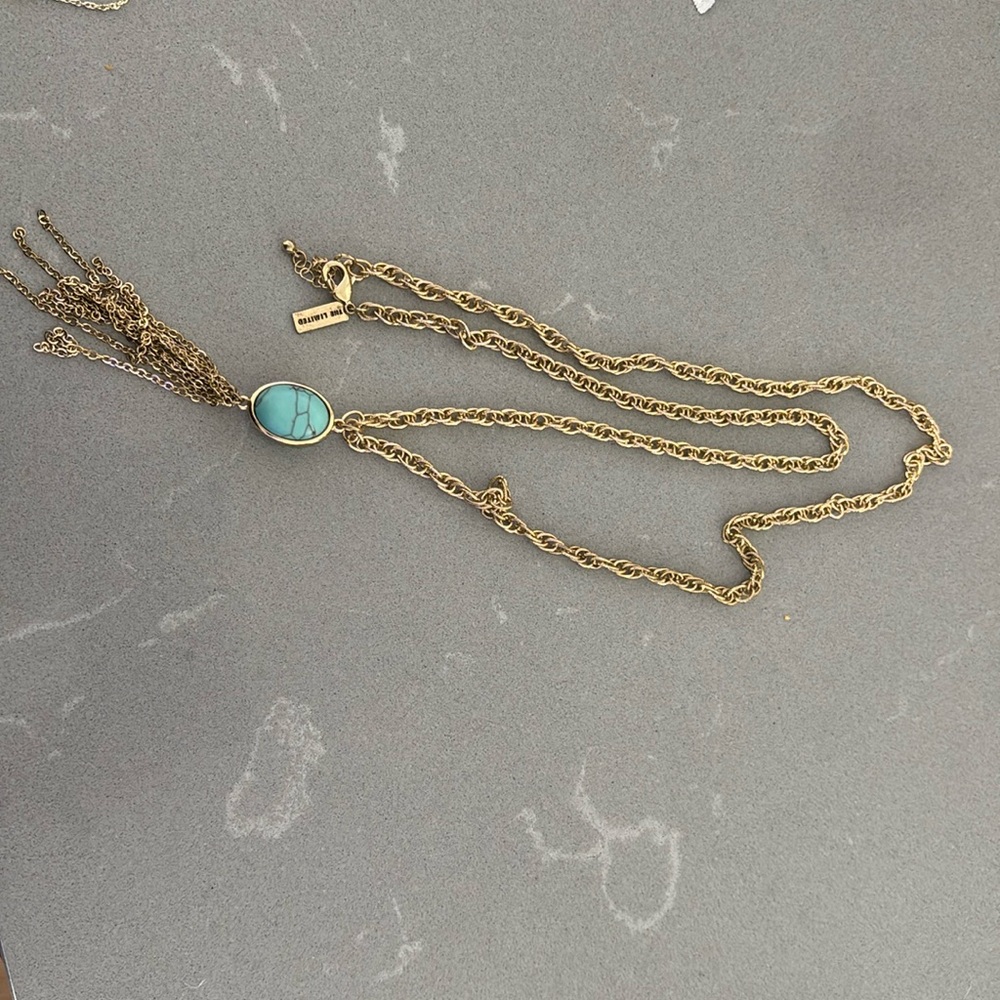 The limited long necklace turquoise